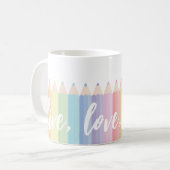 Live Love Teach Rainbow gepersonaliseerde leraar's Koffiemok (Voorkant links)