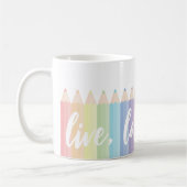 Live Love Teach Rainbow gepersonaliseerde leraar's Koffiemok (Links)