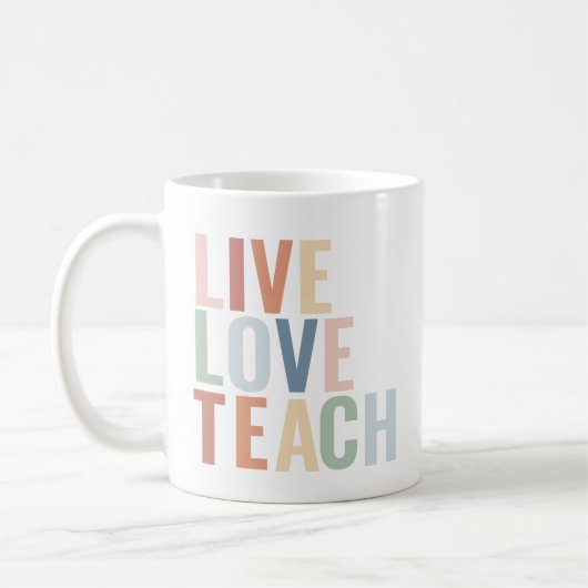 Live Love Teach Rainbow Teacher Appreciation Koffiemok (Links)