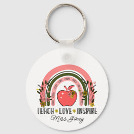Live Love Teach Rainbow Teacher Appreciation Sleutelhanger