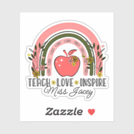 Live Love Teach Rainbow Teacher Appreciation Sticker