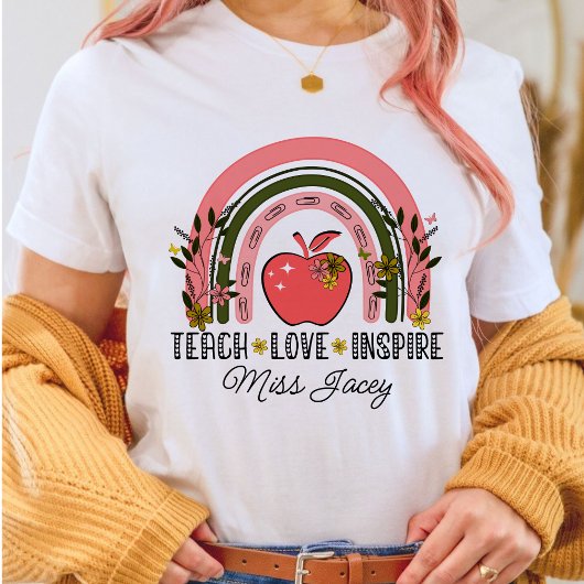 Live Love Teach Rainbow Teacher Appreciation T-shirt