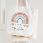 Live Love Teach Rainbow Teacher Appreciation Tote Bag<br><div class="desc">Verrassend de leraar in je leven of behandel jezelf (als je de leraar bent) tot dit kleurrijke tas,  met een waterverf regenboog en een doordacht gezegde. Pas het gezegde aan met je eigen woorden om het speciaal voor je te maken.</div>