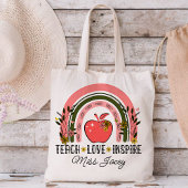 Live Love Teach Rainbow Teacher Appreciation Tote Bag