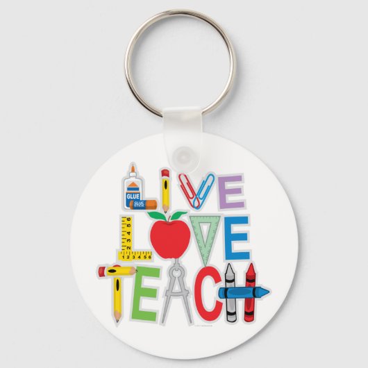 Live Love Teach Sleutelhanger (Voorkant)