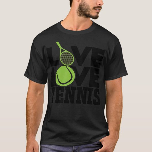 Live Love Tennis basketbal fan gift 90 jaar T-shirt (Voorkant)