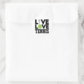 Live love Tennis Ronde Sticker (Tas)