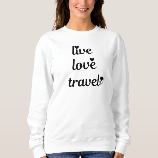 Live Love Travel Typografie, Papieren Vliegtuig, E Trui (Voorkant)