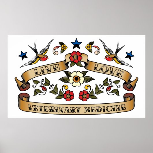 Live Love Veterinary Medicine Poster (Voorkant)