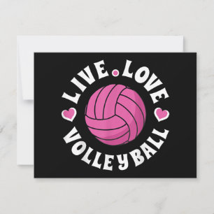 Live Love Volleyball for Women Girls Volleyball Fa Feestdagenkaart