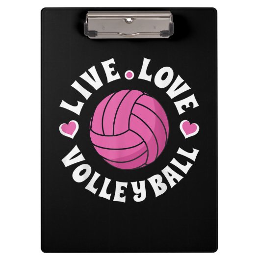 Live Love Volleyball for Women Girls Volleyball Fa Klembord (Voorkant)