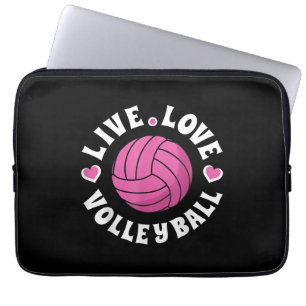 Live Love Volleyball for Women Girls Volleyball Fa Laptop Sleeve