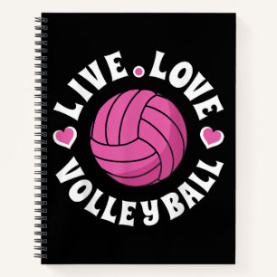 Live Love Volleyball for Women Girls Volleyball Fa Notitieboek