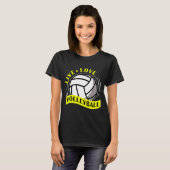 Live Love Volleyball Set Spike Block Sport Net Bea T-shirt (Voorkant volledig)