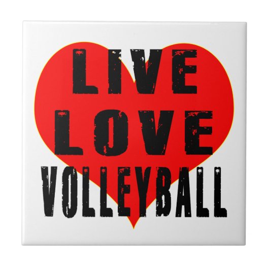 Live Love Volleyball Tegeltje (Voorkant)