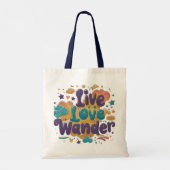 Live, Love, Wander Canvas tas (Achterkant)