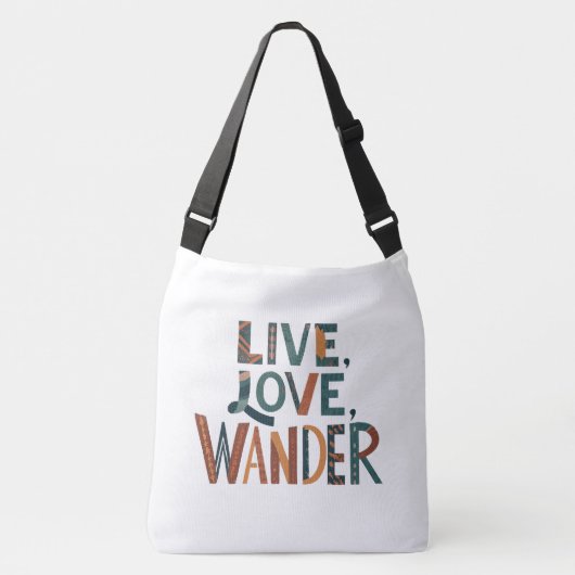 Live, Love, Wander Cross-Body Bag Crossbody Tas (Voorkant)