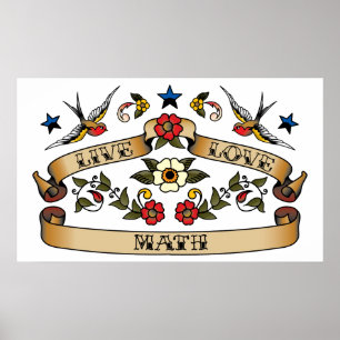 Live Love Wiskunde Poster