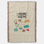 Live Love Wof Whimsical Woven Blanket Deken (Voorkant Verticaal)