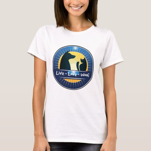 Live Love Woof T-shirt (Voorkant)