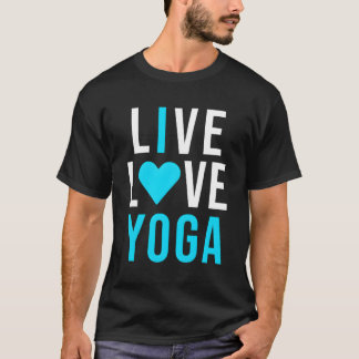 Live Love Yoga Ik Hou van Yoga Blue Namaste T-shirt