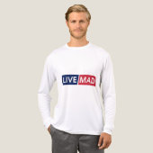 LIVE MAD – Bold Minimal Modern Typography Design Tri-Blend Shirt (Voorkant)