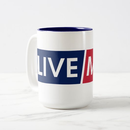 LIVE MAD Bold Motivation Mug Tweekleurige Koffiemok (Voorkant links)