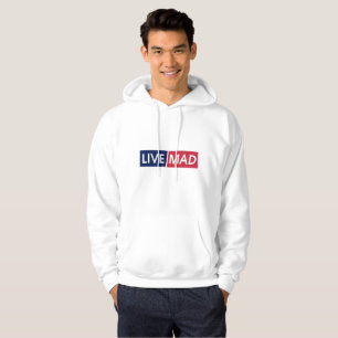 LIVE MAD – Krachtig Minimaal Modern Lettertypeontw Hoodie