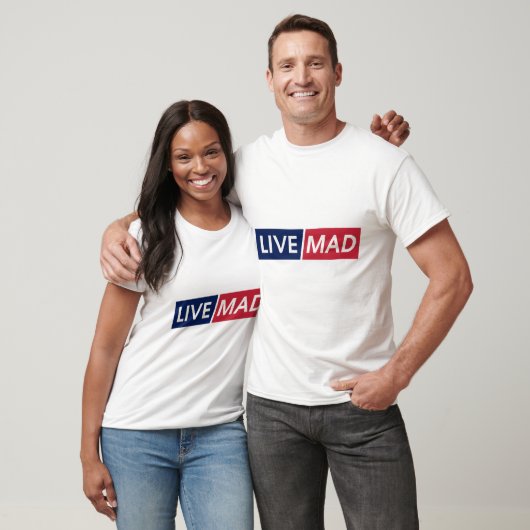 LIVE MAD – Krachtig Minimalistisch Modern Letterty T-shirt (Unisex)