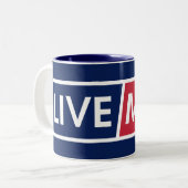 LIVE MAD Urban Statement Mug Tweekleurige Koffiemok (Voorkant links)