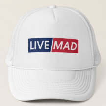Live Mad Vetgedrukte Typografie Hoed Ontwerp