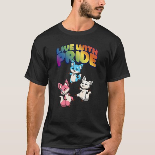 Live met Lgbtq Pride Transgender Pride Foxes T-shirt (Voorkant)