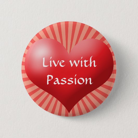 Live met passie-hartenpin-Button Ronde Button 5,7 Cm (Voorkant)