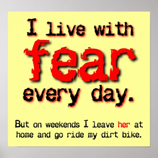 Live met Poster van de Angst Dirt Bike Motocross (Voorkant)