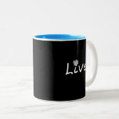 Live Minimalist Modern Zwart-wit 11oz Tweekleurige Koffiemok (Voorkant rechts)