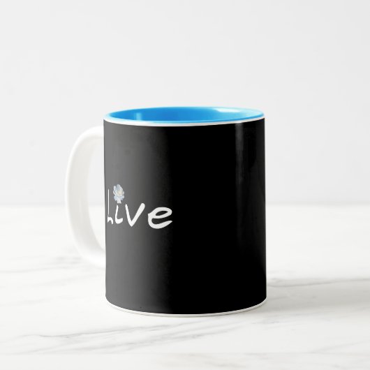 Live Minimalist Modern Zwart-wit 11oz Tweekleurige Koffiemok (Voorkant links)