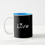 Live Minimalist Modern Zwart-wit 11oz Tweekleurige Koffiemok (Links)