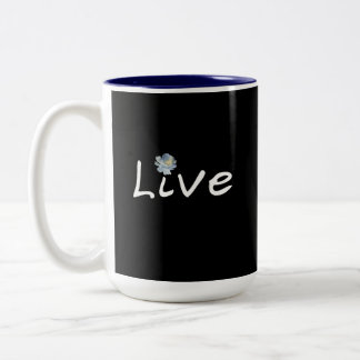 Live Minimalist Modern Zwart-wit 15oz Tweekleurige Koffiemok