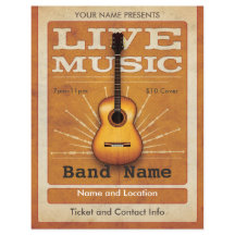 Live Music Acoustic Guitar Flyer