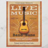 Live Music Acoustic Guitar Flyer (Voorkant)