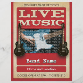 Live Music Band Photo Red Flyer