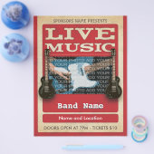 Live Music Band Photo Red Flyer (Enkel)