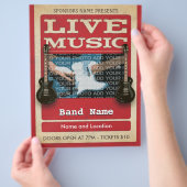 Live Music Band Photo Red Flyer (Hand)