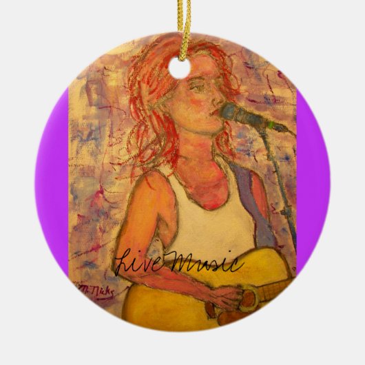 Live Music Girl Keramisch Ornament (Voorkant)