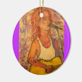 Live Music Girl Keramisch Ornament (Links)