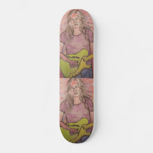 Live Music Girl Sketch Skateboard