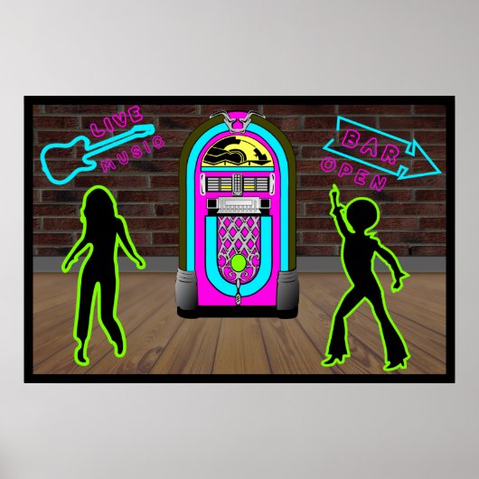 live music in a bar with jukebox poster (Voorkant)