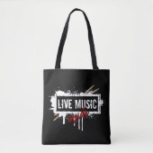 Live Music Inside Drumsticks Musician Jam Rock Gig Tote Bag (Voorkant)