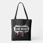 Live Music Inside Drumsticks Musician Jam Rock Gig Tote Bag (Achterkant)