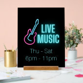 Live Music Neon Guitar Acryl Bord (Huwelijk)
